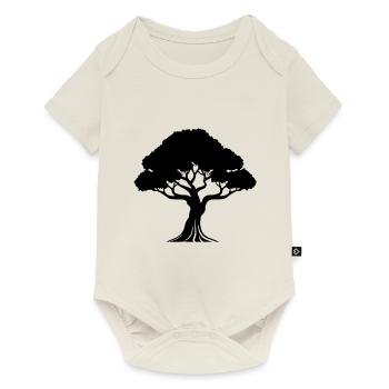 Tree Symbol Silhouette - Baby Premium short-sleeve bodysuit - off white - Front