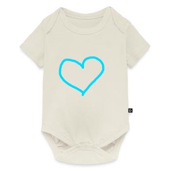 Heart Blue Light Blue Gift Idea Turquoise Cyan Love - Baby Premium short-sleeve bodysuit - off white - Front