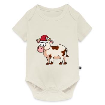 Kuh Comic Weihnachten - Baby Premium Kurzarmbody - Naturweiß - Vorne