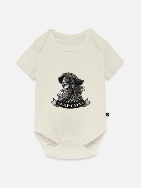 Captain - Baby Premium Kurzarmbody - Naturweiß