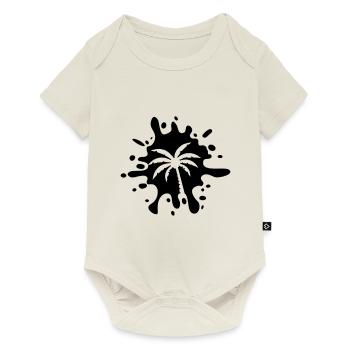 Taches de symboles de palmiers - Body à manches courtes Premium Bébé - blanc cassé - Devant