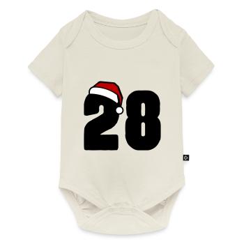 28 Zahl Weihnachten - Baby Premium Kurzarmbody - Naturweiß - Vorne