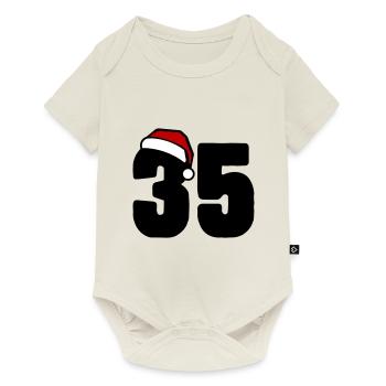 35 Zahl Weihnachten - Baby Premium Kurzarmbody - Naturweiß - Vorne
