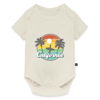 California Retro Surfer Palm Beach Vacances - Body à manches courtes Premium Bébé - blanc cassé - Devant