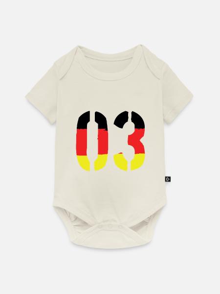 3 Zahl symbol Germany - Baby Premium Kurzarmbody - Naturweiß