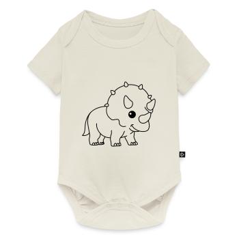 Dinosaur triceratops comic - Baby Premium short-sleeve bodysuit - off white - Front