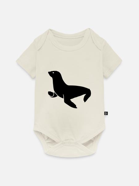 seehund tier - Baby Premium Kurzarmbody - Naturweiß