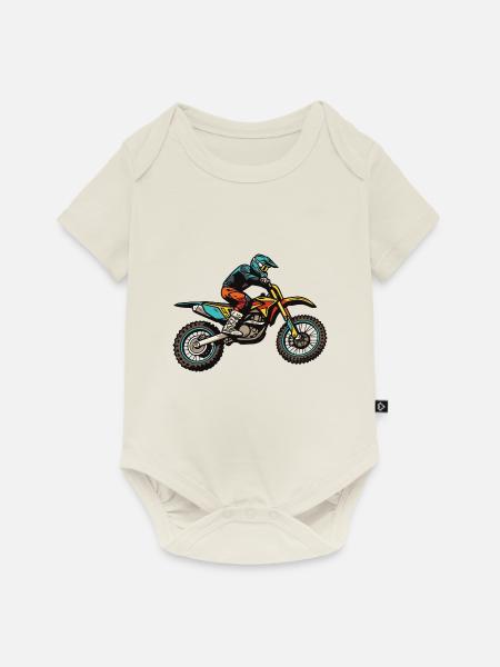 Motocross Bike Sport - Baby Premium Kurzarmbody - Naturweiß