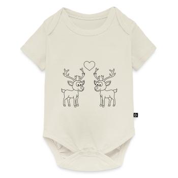 Hirsch Comic Couple Love - Baby Premium short-sleeve bodysuit - off white - Front