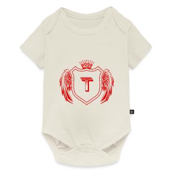 Armoiries de la lettre T - Body à manches courtes Premium Bébé - blanc cassé - Devant