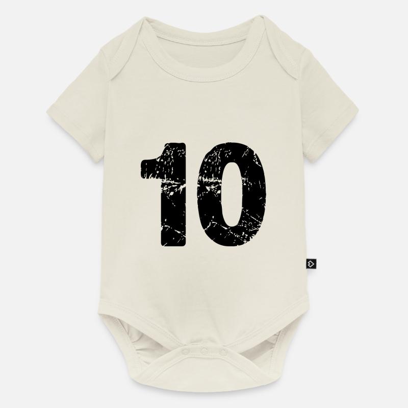 Maillot à 10 chiffres - Body à manches courtes Premium Bébé - blanc cassé