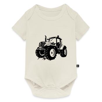 Traktor Bauer Farmer Symbol - Baby Premium Kurzarmbody - Naturweiß - Vorne