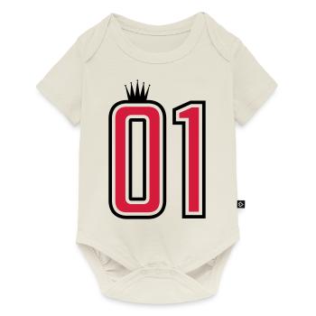 01 eins krone 1 nummer - Baby Premium Kurzarmbody - Naturweiß - Vorne
