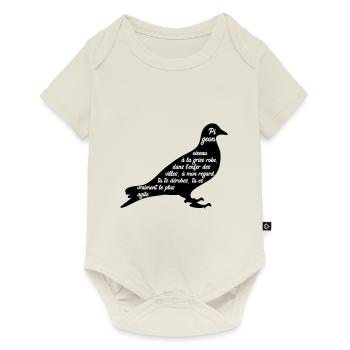 C'est arrivé près de chez vous - Poème Pigeon - Body à manches courtes Premium Bébé - blanc cassé - Devant