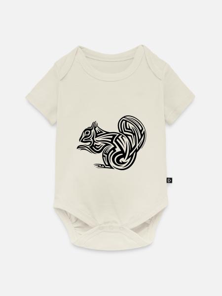 Eichhörnchen Tribal Tattoo - Baby Premium Kurzarmbody - Naturweiß