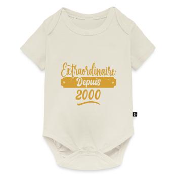 Extraordinaire Depuis 2000 | Cadeau Anniversaire - Body à manches courtes Premium Bébé - blanc cassé - Devant