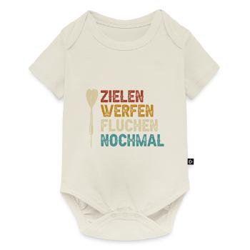 Dart Zielen werfen fluchen nochmal Dartpfeil - Baby Premium Kurzarmbody - Naturweiß - Vorne