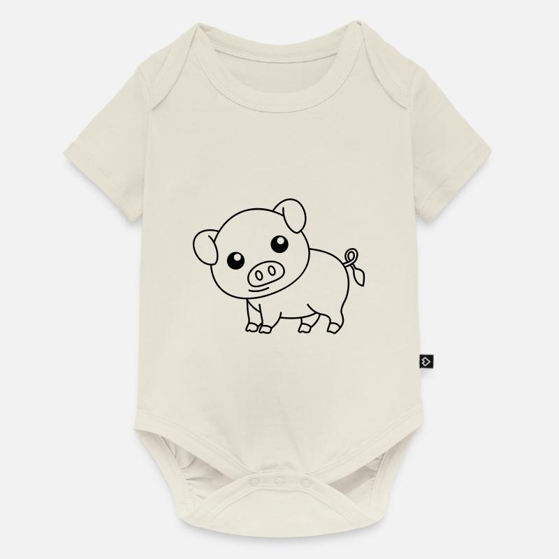 Cochon Comic Animal - Body à manches courtes Premium Bébé - blanc cassé
