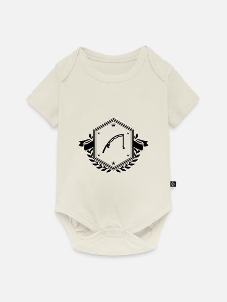 Angelrute angeln wappen - Baby Premium Kurzarmbody - Naturweiß