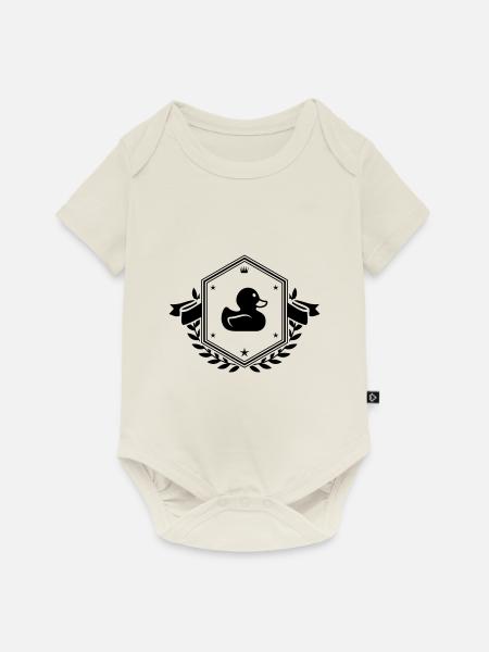 Ente schild - Baby Premium Kurzarmbody - Naturweiß
