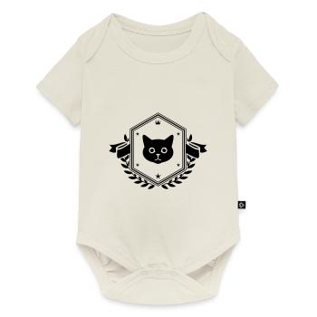 Cat Head Coat of Arms - Baby Premium short-sleeve bodysuit - off white - Front