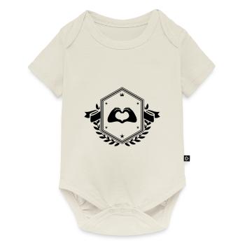 Hands Heart Coat of Arms - Baby Premium short-sleeve bodysuit - off white - Front