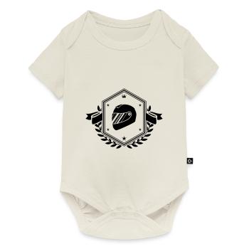 Racing driver helm racing crest - Baby Premium short-sleeve bodysuit - off white - Front