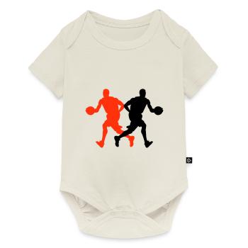 Joueur De Basket-ball Silhouette Joueur De Basket-ball Homme - Body à manches courtes Premium Bébé - blanc cassé - Devant