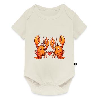 Homard Couple Amoureux Cancer Animal Saint Valentin - Body à manches courtes Premium Bébé - blanc cassé - Devant
