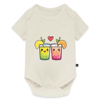 Lemonade Couple Love Drink Heart Valentine's Day - Baby Premium short-sleeve bodysuit - off white - Front