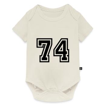 Symbole numérique 74 - Body à manches courtes Premium Bébé - blanc cassé - Devant