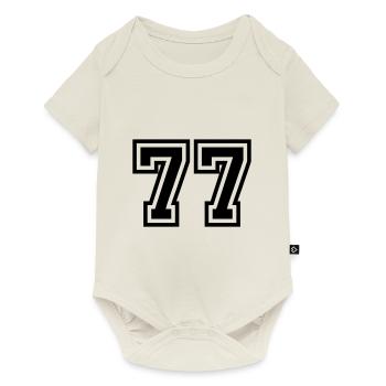 77 Symbole numérique - Body à manches courtes Premium Bébé - blanc cassé - Devant