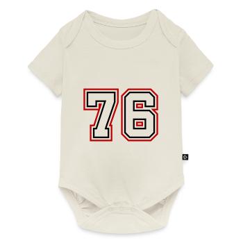 76 Numéro de numéro - Body à manches courtes Premium Bébé - blanc cassé - Devant