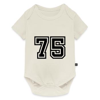 Symbole numérique 75 - Body à manches courtes Premium Bébé - blanc cassé - Devant
