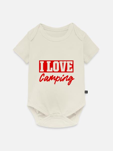 Ich liebe Camping - Baby Premium Kurzarmbody - Naturweiß