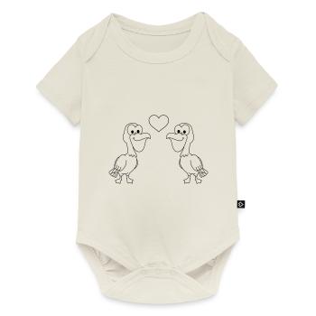 Pelikan Comic Couple love - Baby Premium short-sleeve bodysuit - off white - Front