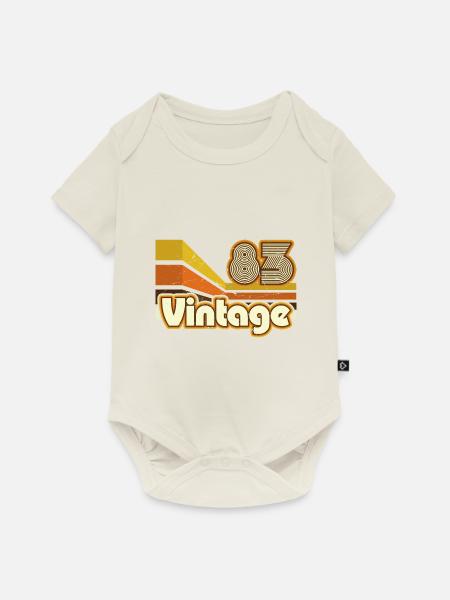 1983 Jahrgang Geburtstag Retro Vintage Geschenk - Baby Premium Kurzarmbody - Naturweiß