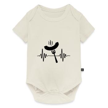 saucisse griller puls symbole - Body à manches courtes Premium Bébé - blanc cassé - Devant