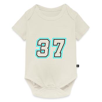 37 symbole de nombre - Body à manches courtes Premium Bébé - blanc cassé - Devant