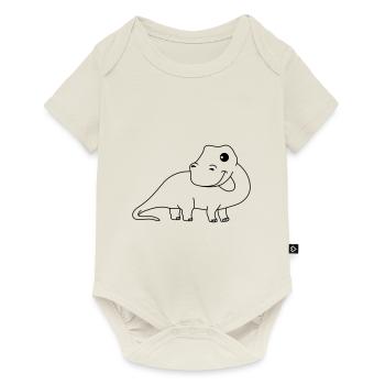Dinosaur brontosaurus Comic - Baby Premium short-sleeve bodysuit - off white - Front