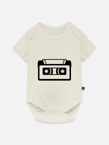Kassette Symbol - Baby Premium Kurzarmbody - Naturweiß