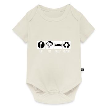 Paramoteur Manger Fly Sleep Répéter Paramoteur Noir - Body à manches courtes Premium Bébé - blanc cassé - Devant