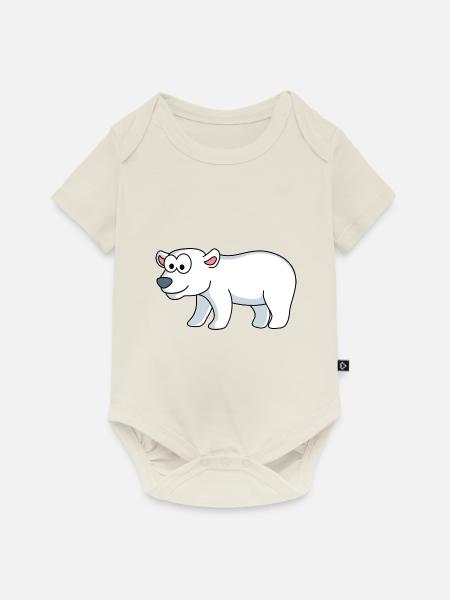 Eisbär Comic Tier - Baby Premium Kurzarmbody - Naturweiß