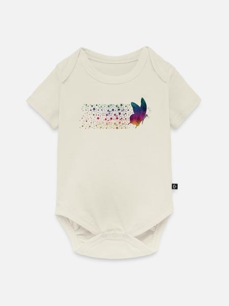 Butterfly - Rainbow Stardust - Baby Premium Kurzarmbody - Naturweiß