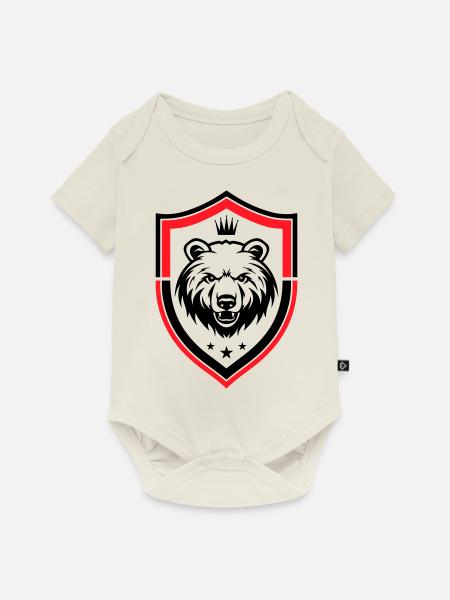 Grizzly Bär Wappen Symbol - Baby Premium Kurzarmbody - Naturweiß
