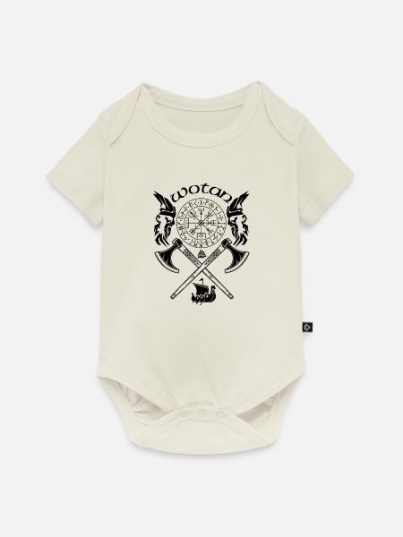 Wotan-VIKING-Wikinger SYMBOLE-WIKINGER RUNEN - Baby Premium Kurzarmbody - Naturweiß
