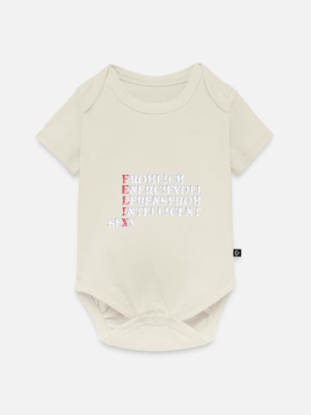 felix - Baby Premium Kurzarmbody - Naturweiß