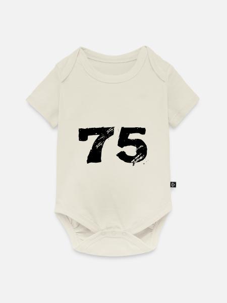 75 Zahl Trikot - Baby Premium Kurzarmbody - Naturweiß