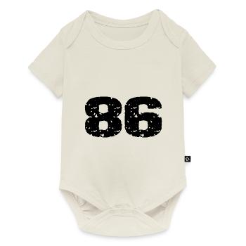 86 Zahl Trikot - Baby Premium Kurzarmbody - Naturweiß - Vorne