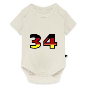 34 Numéro Allemagne Jersey - Body à manches courtes Premium Bébé - blanc cassé - Devant